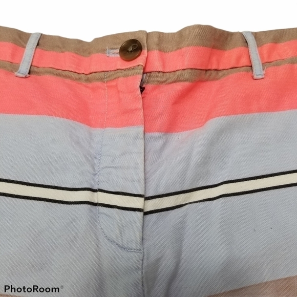 GAP Sunkissed Orange Multi Stripe Cotton Shorts Size 12 / 14 - Picture 8 of 11